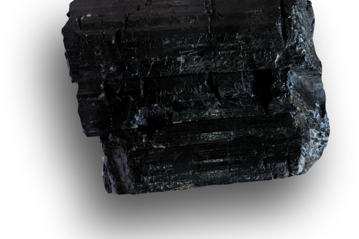 A black tourmaline stone.